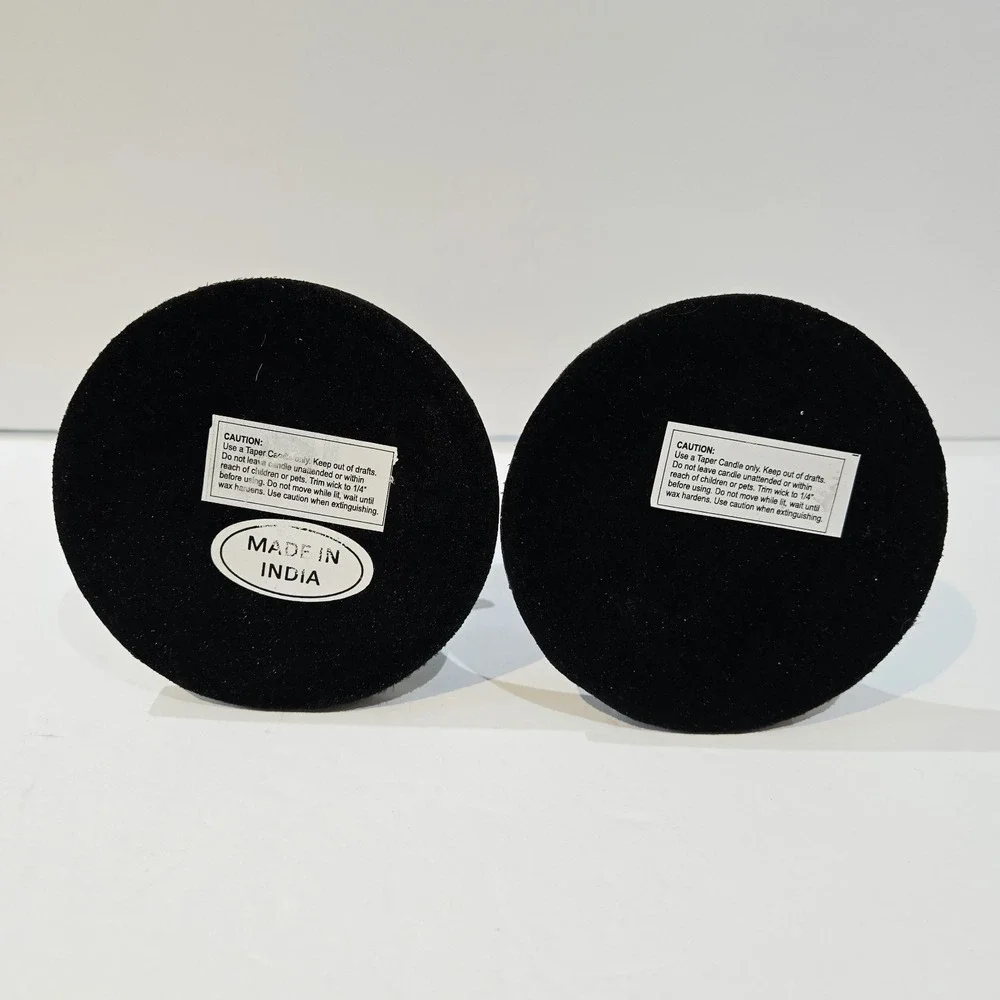 Black Iron Metal Taper Candle Holders Decor Pair Set Modern 2 India